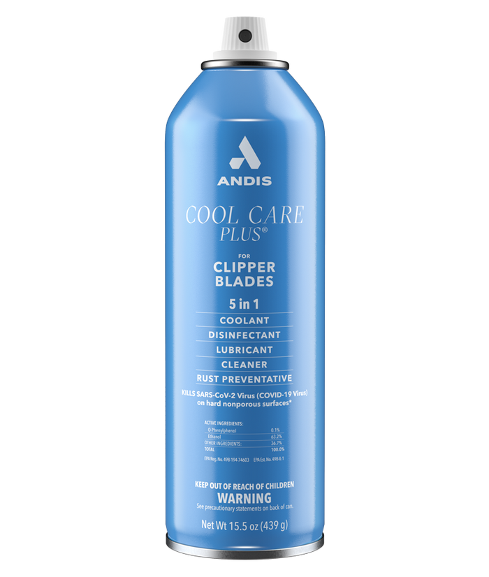 Andis Cool Care Plus Coolant, Disinfectant, Lubricant, & Rust-Preventative Cleaning Spray
