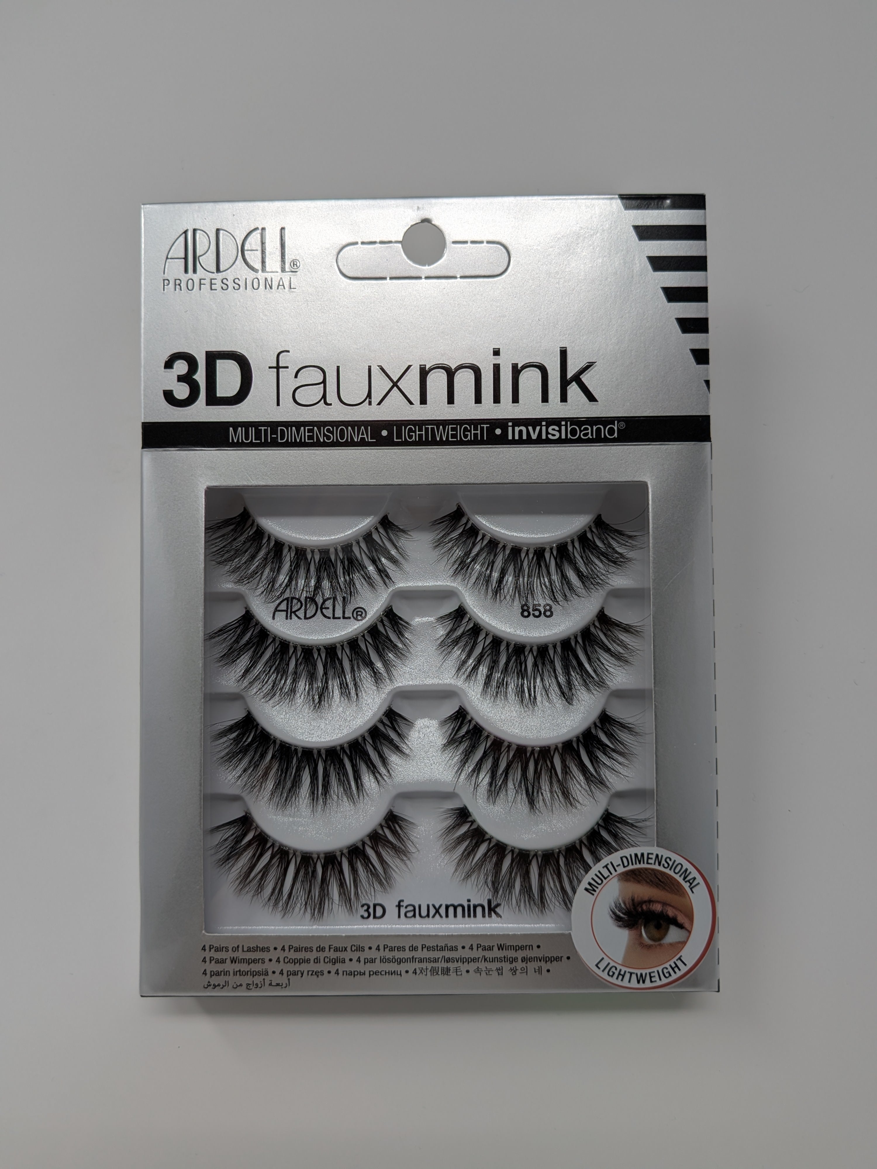 Ardell 3D Fauxmink 4-Pack 858 Lashes Invisiband