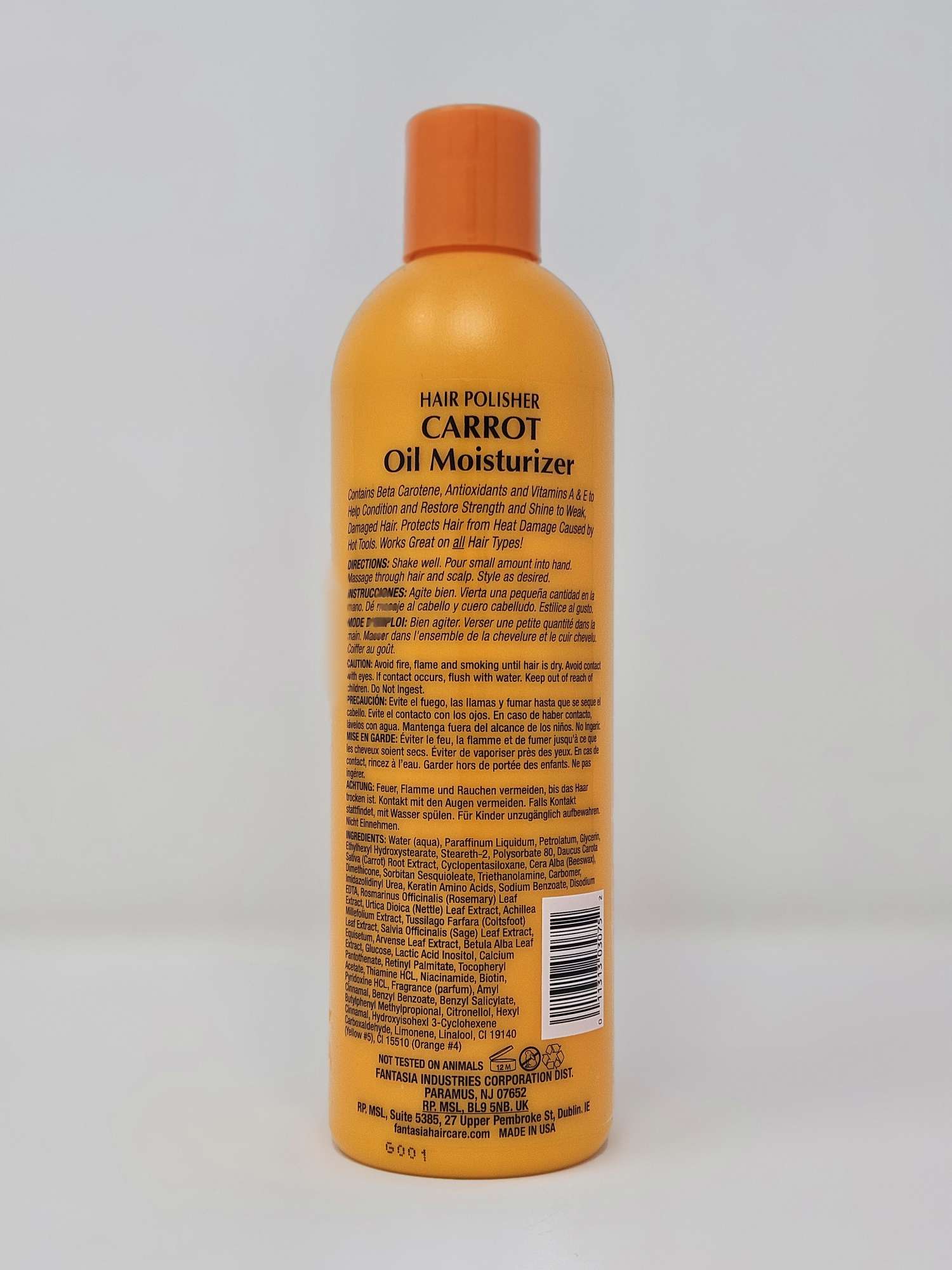 ic Fantasia Hair Polisher Carrot Oil Moisturizer Triple Strength - 12oz
