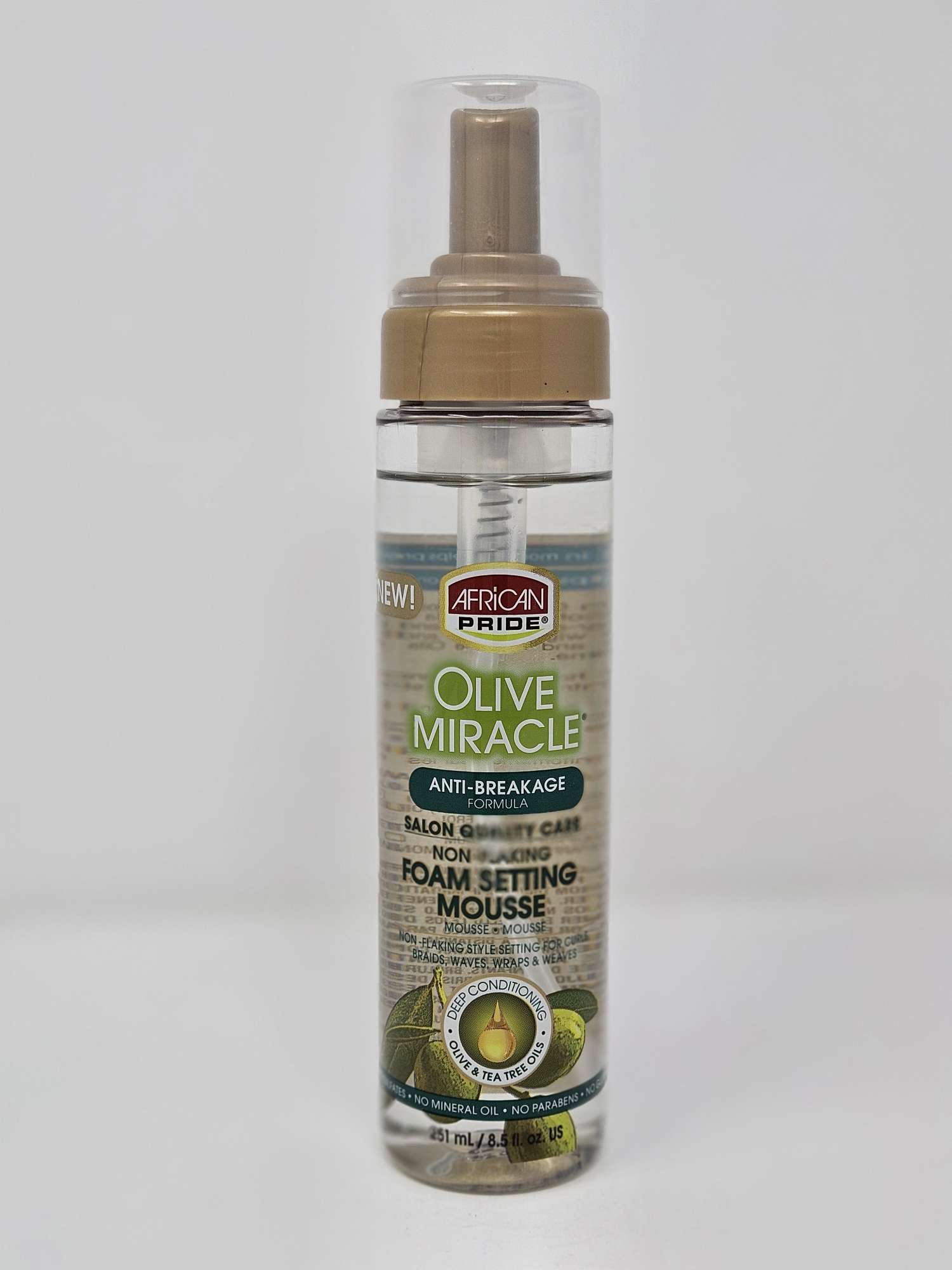 African Pride Olive Miracle Non Flaking Foam Setting Mousse - 8.5oz