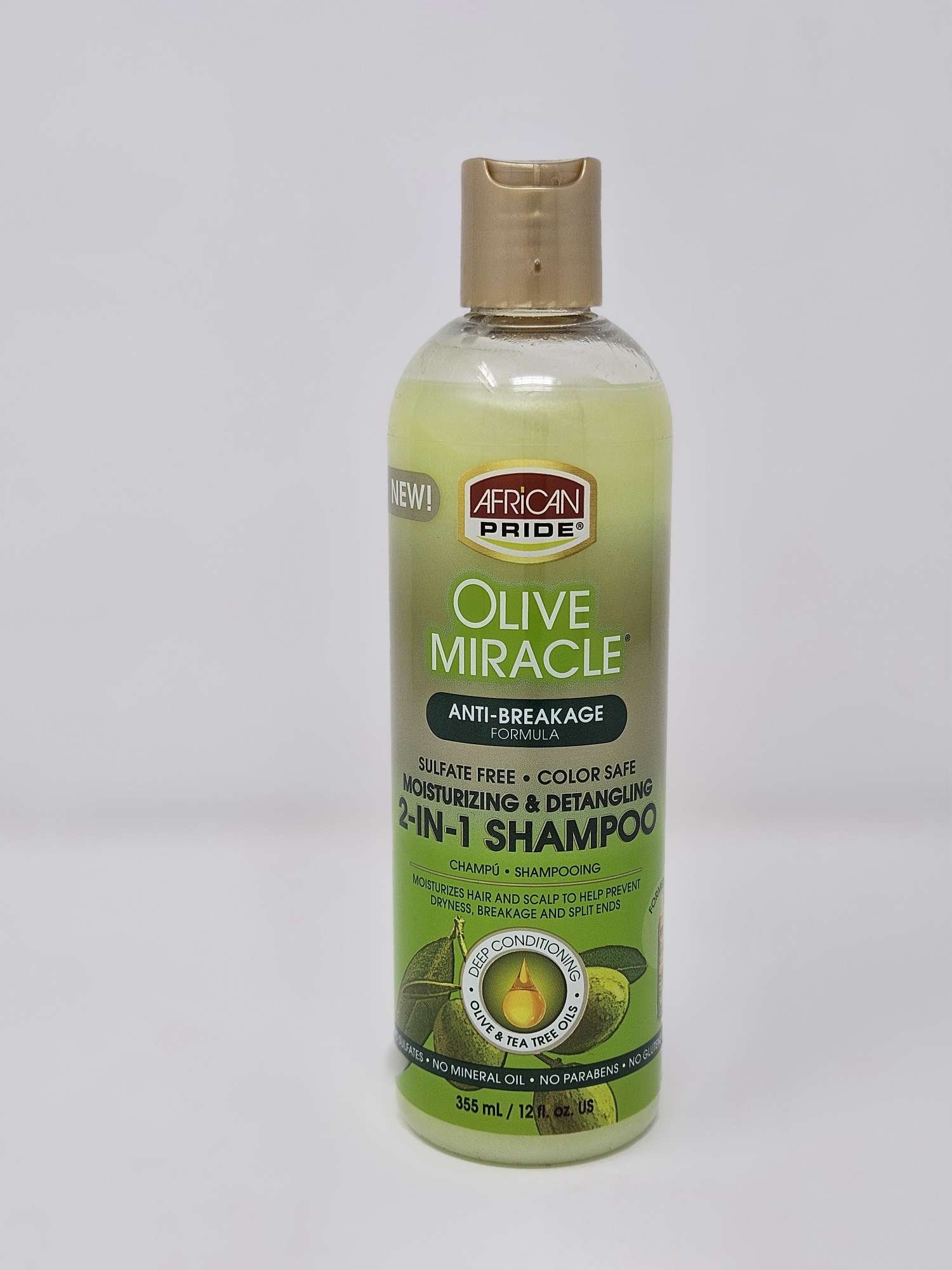 African Pride Olive Miracle Moisturizing & Detangling 2-In-1 Shampoo - 12oz