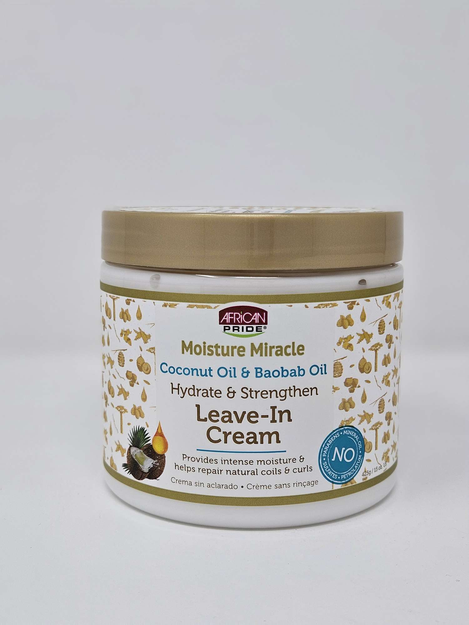 African Pride Moisture Miracle Coconut Oil & Baobab Oil Leave-In Cream - 15oz