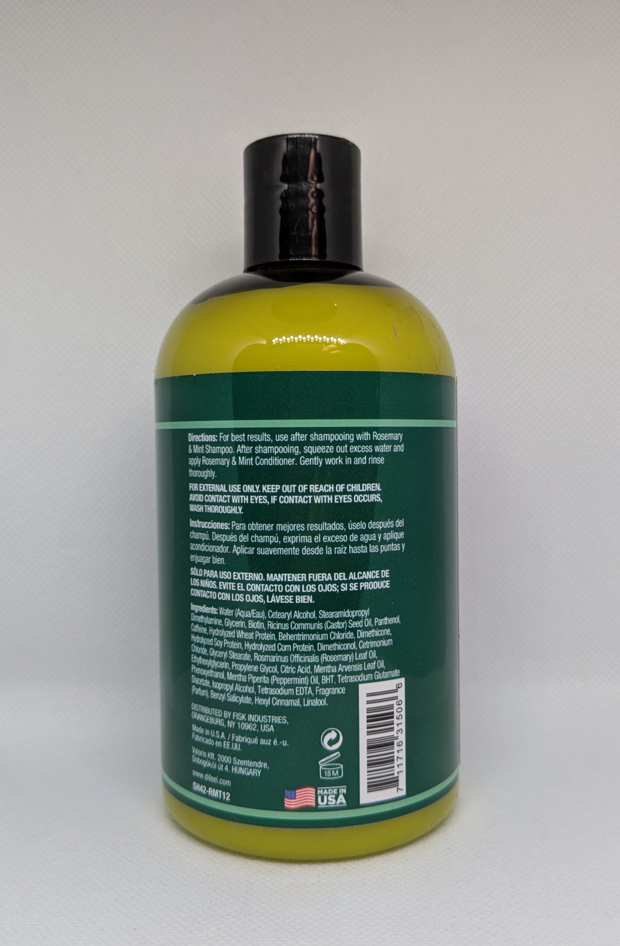 Difeel Rosemary & Mint Strengthening Conditioner Infused with Biotin 12oz