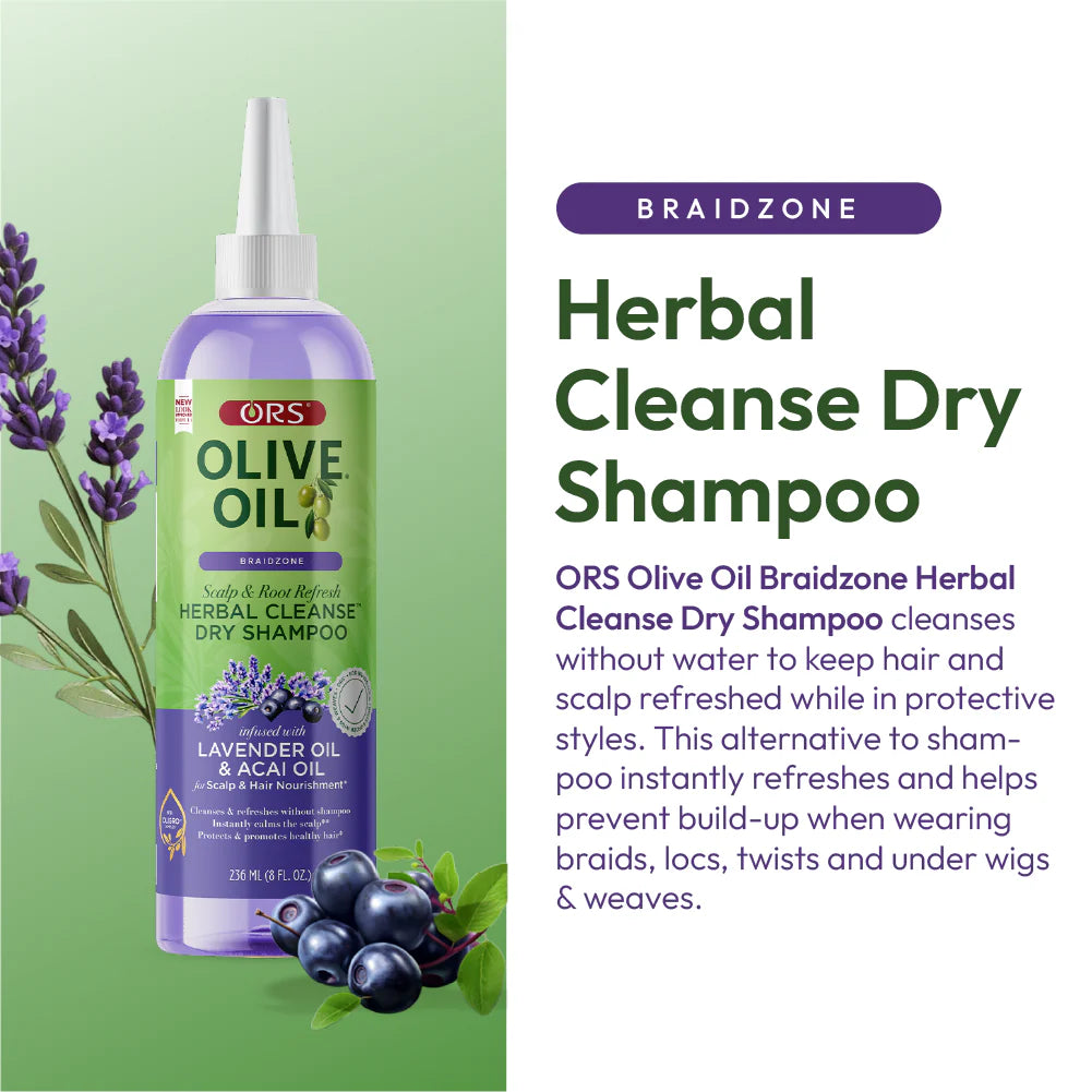 ORS Olive Oil Braidzone Herbal Cleanse Dry Shampoo for Scalp & Hair Nourishment - 8oz