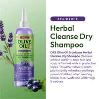 ORS Olive Oil Braidzone Herbal Cleanse Dry Shampoo for Scalp & Hair Nourishment - 8oz