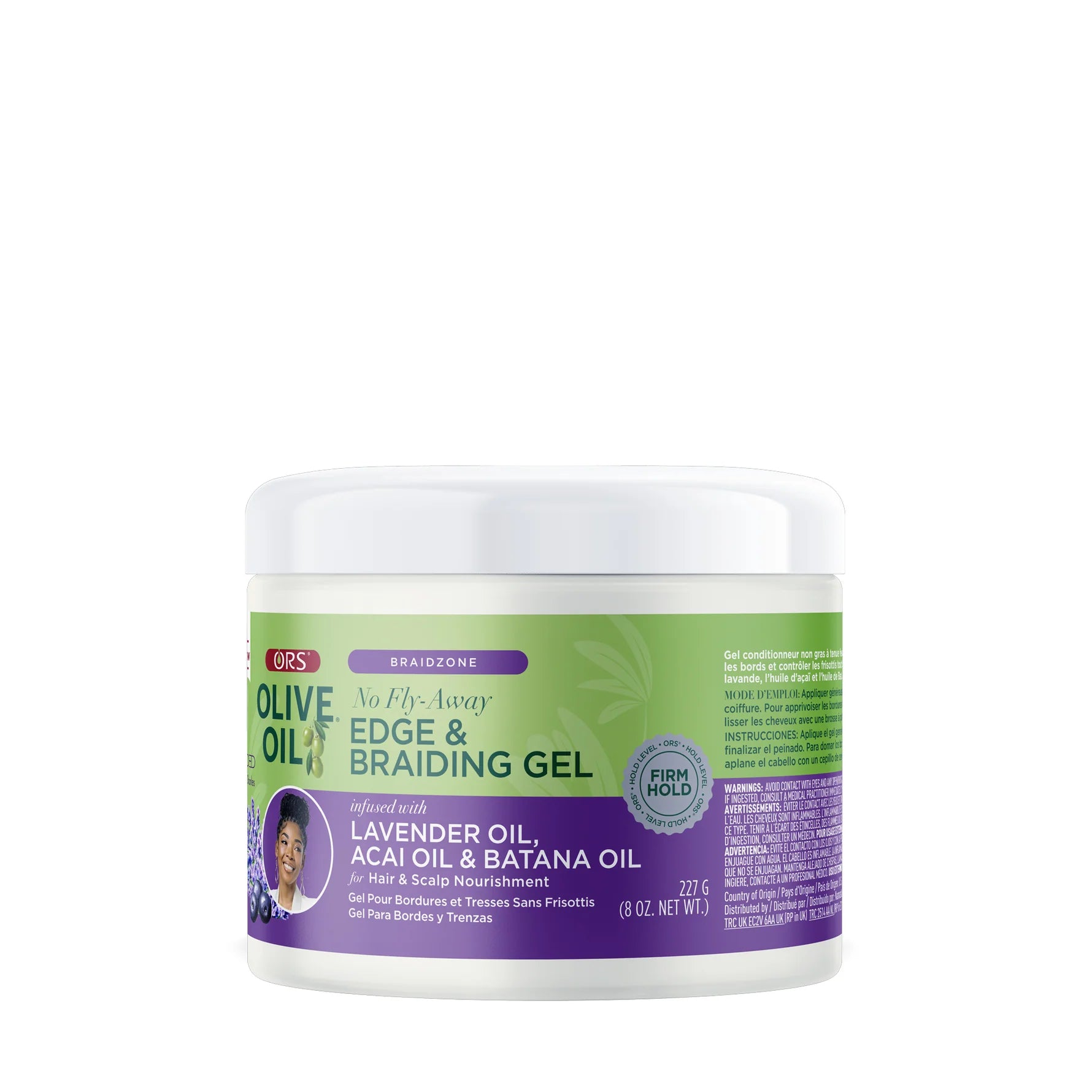 ORS Olive Oil Braidzone Edge & Braiding Gel Infused with Lavender Oil, Acai Oil & Biotin - 8oz