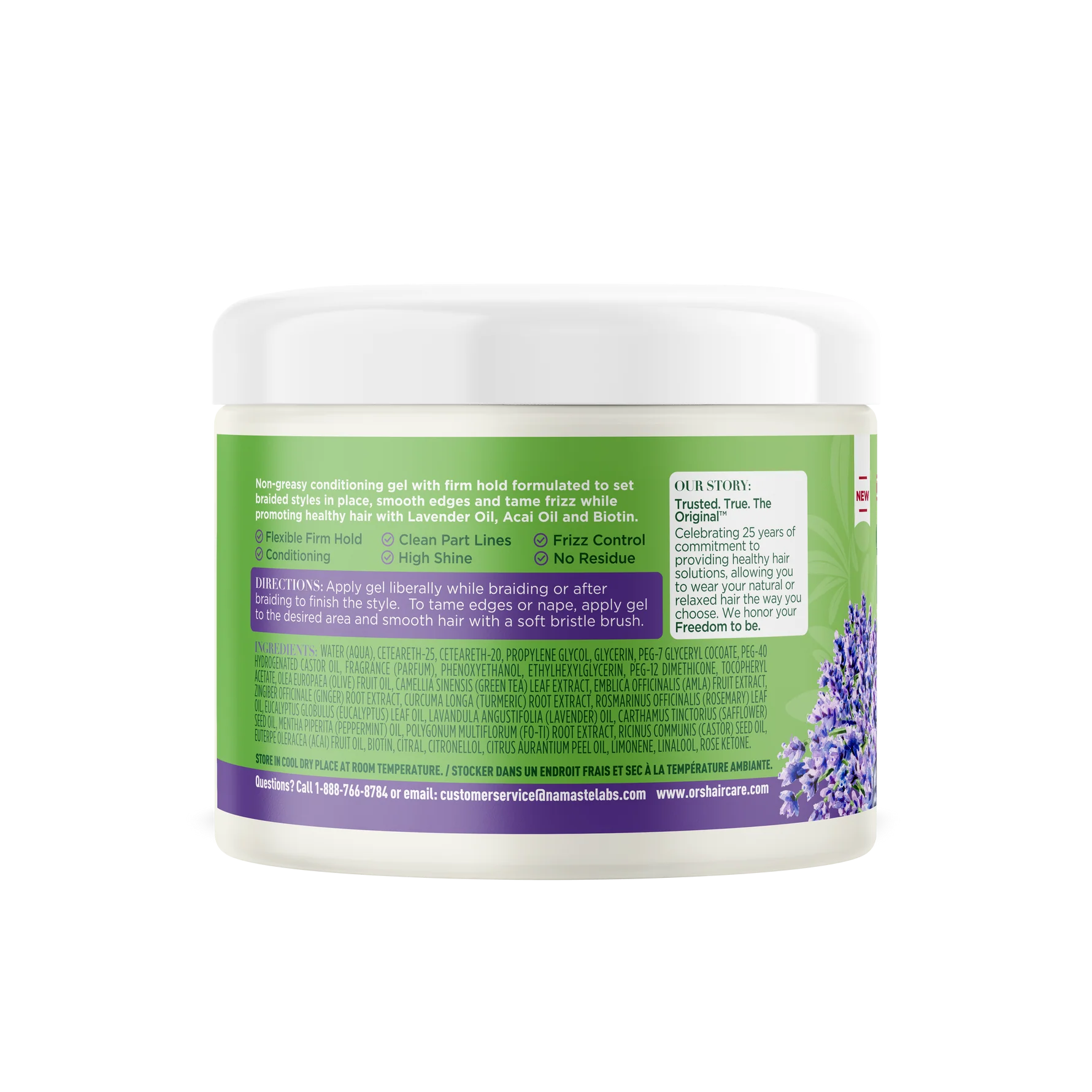 ORS Olive Oil Braidzone Edge & Braiding Gel Infused with Lavender Oil, Acai Oil & Biotin - 8oz