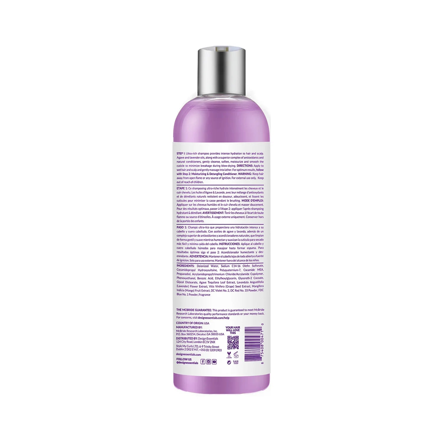 Design Essentials Agave & Lavender Moisturizing and Strengthening Shampoo - 12oz