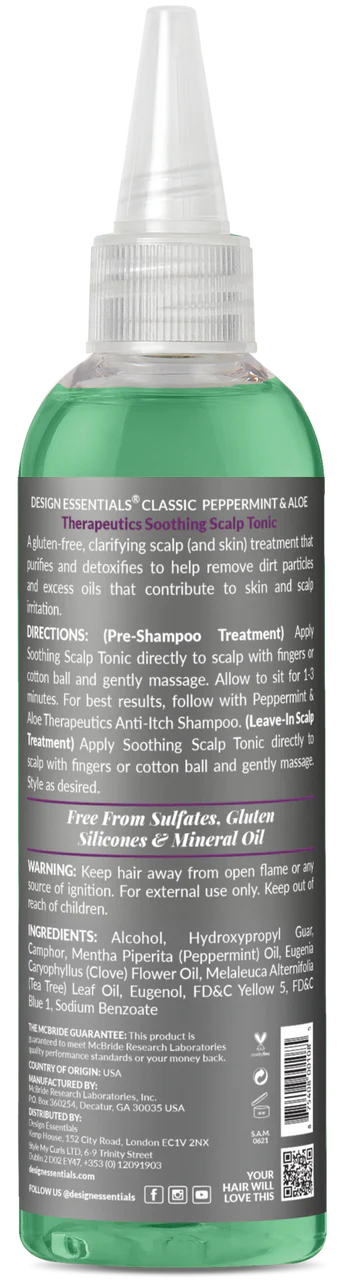 Design Essentials Peppermint & Aloe Soothing Scalp Tonic - 4oz