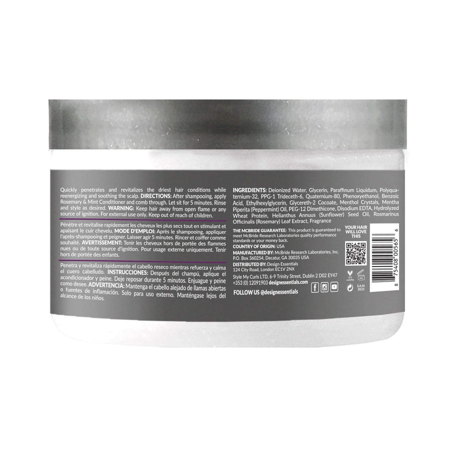 Design Essentials Rosemary & Mint Stimulating Super Moisturizing Conditioner - 11oz