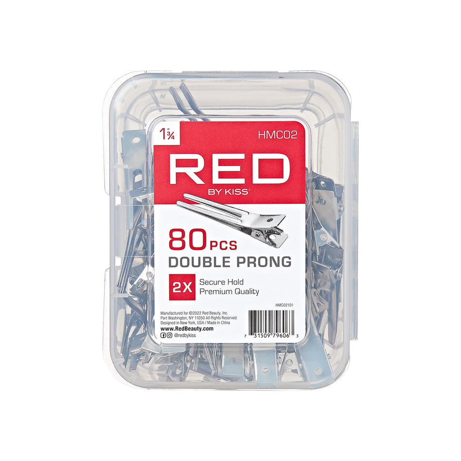 RED BY KISS 80PCS - 1 3/4” - DOUBLE PRONG #HMC02