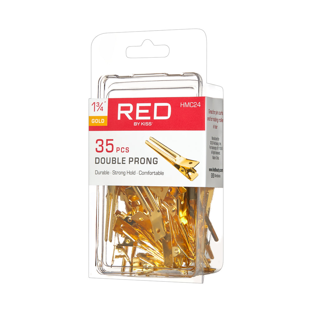 Red by Kiss Gold Double-Prong Clips 1 3/4" - 35pcs