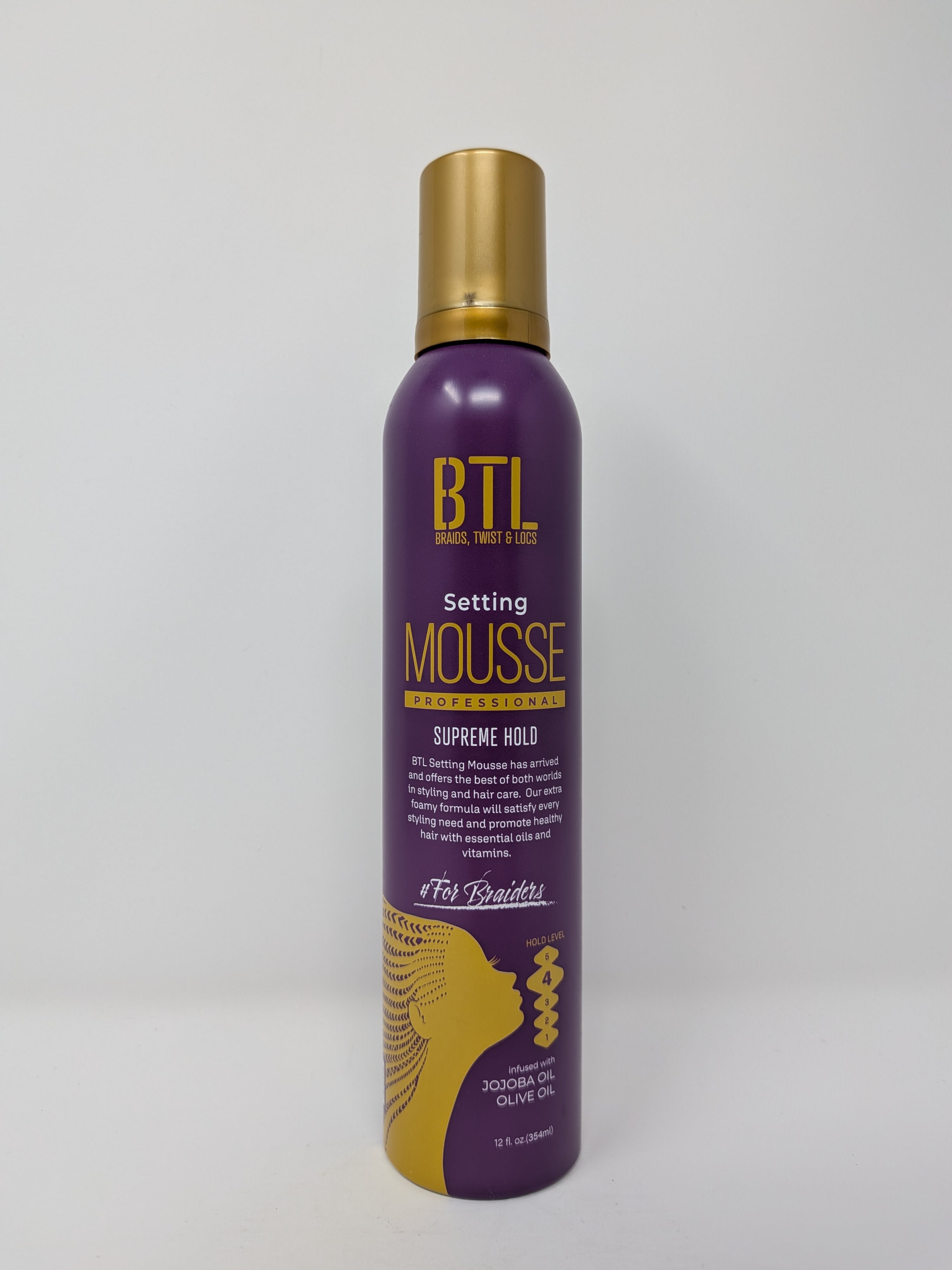 BTL Professional Supreme Hold Setting Mousse w/Jojoba Oil & Olive Oil - 12oz