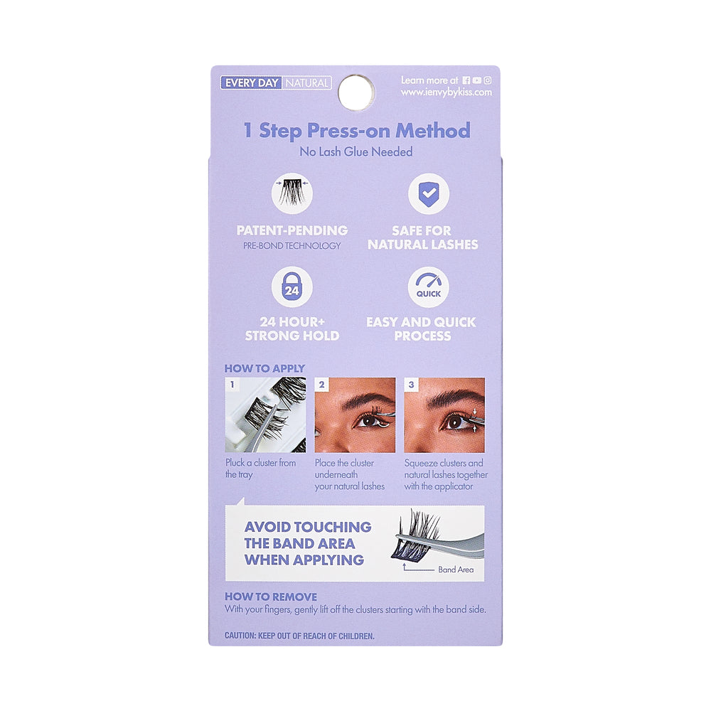 iEnvy Press & Go Press-On Pre-Glued Lash Clusters - Every Day Natural 01