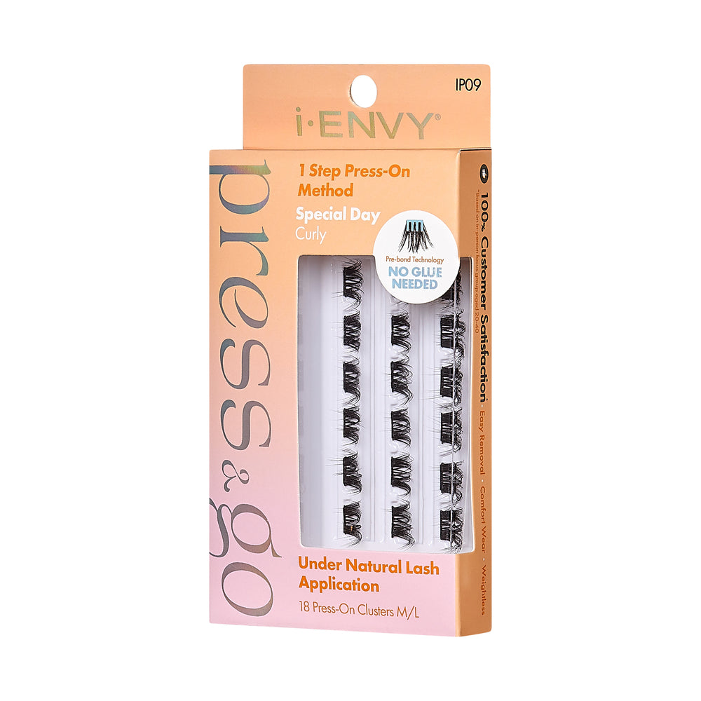 iEnvy Press & Go Press-On Pre-Glued Lash Clusters - Special Day Curly 09
