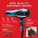 RED by Kiss Designer Series Detangler Dryer with 3 Styling Attachments