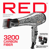 RED by Kiss Designer Series Detangler Dryer with 3 Styling Attachments