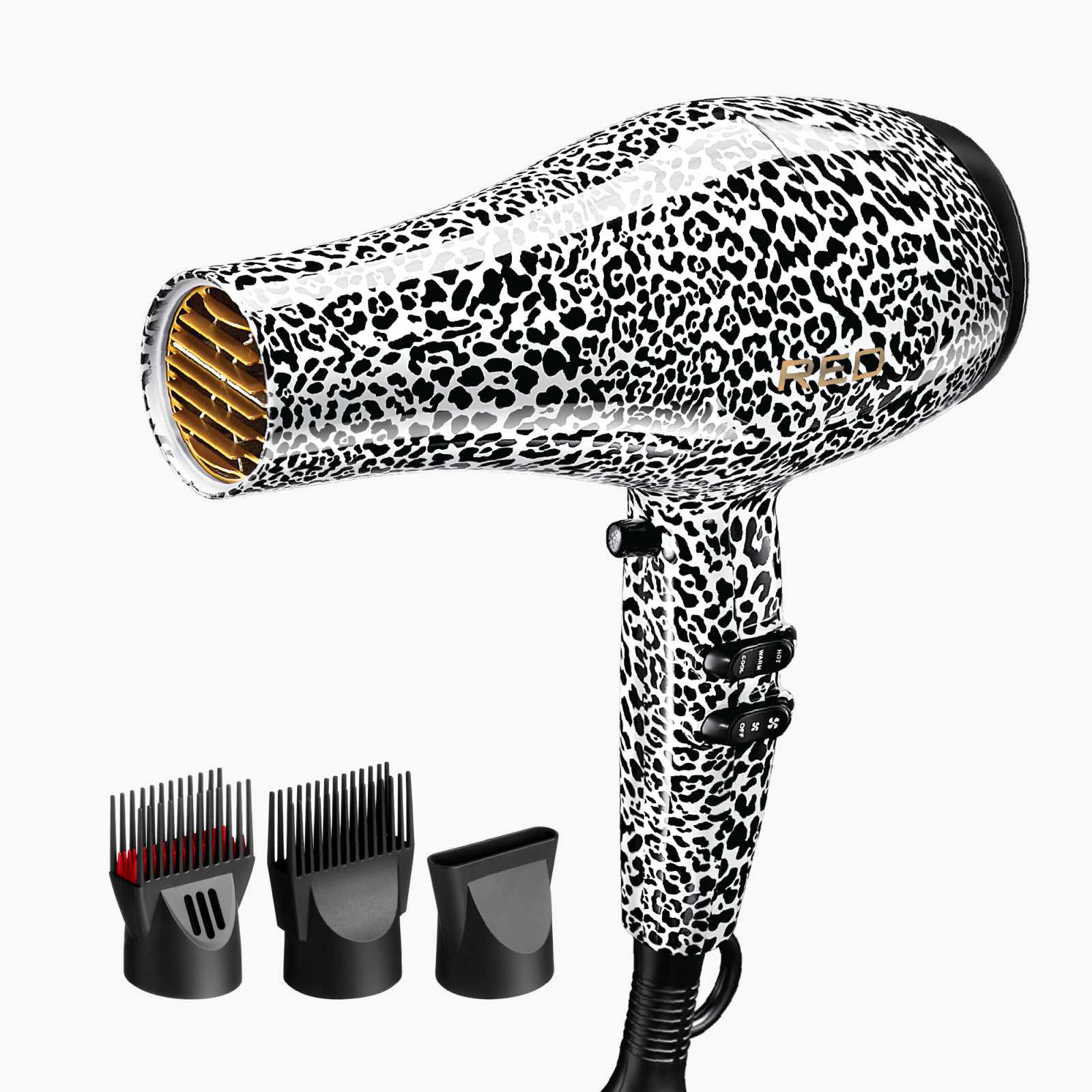 RED by Kiss Designer Series Detangler Dryer with 3 Styling Attachments